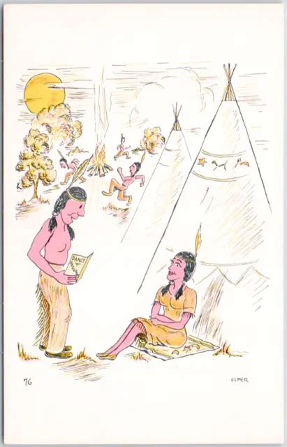 Elmer Anderson Comic Humor Drawing 1951 Indian Teepee Funny 76 Vintage Postcard 219 Picclick