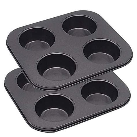 2pcs Muffin Pan 4 Cup Standard Size Air Fryer Small Oven Cupcake Baking