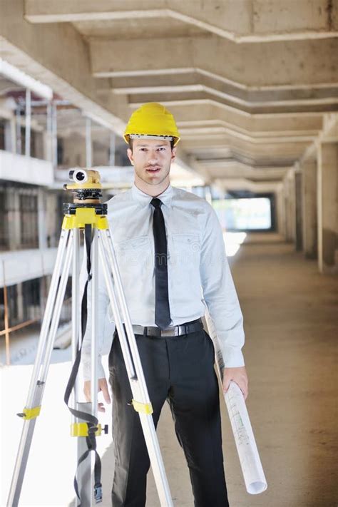 Architect On Construction Site Stock Photo Image Of Happy Industry