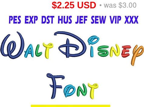 Walt Disney Font Embroidery Instant Download