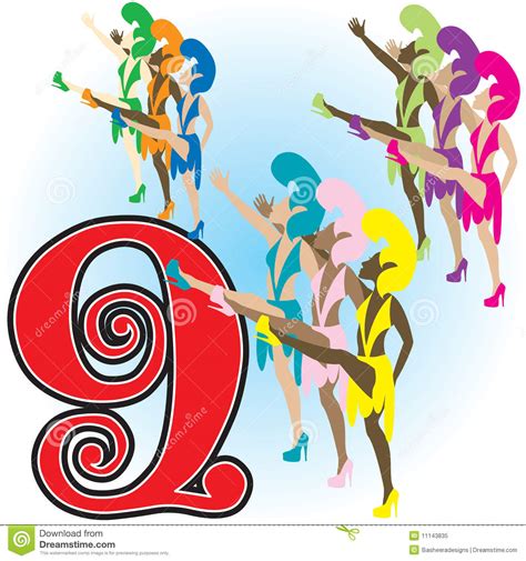 9 Ladies Dancing Stock Vector Illustration Of T Card 11143835