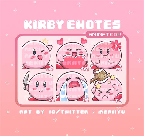 X Cute Kirby Emotes Pack For Twitch And Discord Lupon Gov Ph
