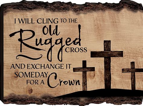 I Will Cling To The Old Rugged Cross Three Crosses 12 X 16 Wood Bark