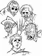 Coloring Pages Horror Jason Movie Voorhees Halloween Movies Colouring Book Scary Drawing Adult Drawings Sheets Adults Characters Books Print Cartoon sketch template