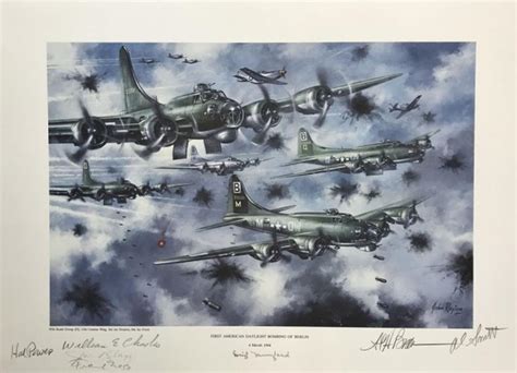 Sold Price Ww2 Us 95th Bg 8th Air Force Signed Print 7pc January 6