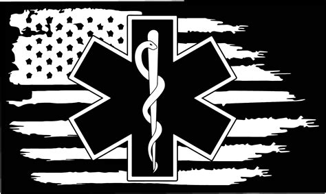 American Flag Ems Star Of Life Emt Paramedic Medic Vinyl