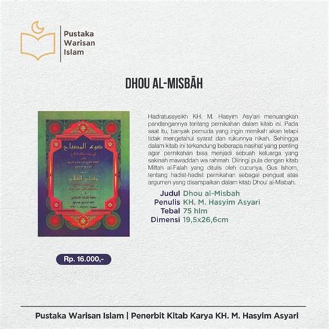 Jual Kitab Dhou Al Misbah Kh M Hasyim Asyari Di Lapak Sa Store