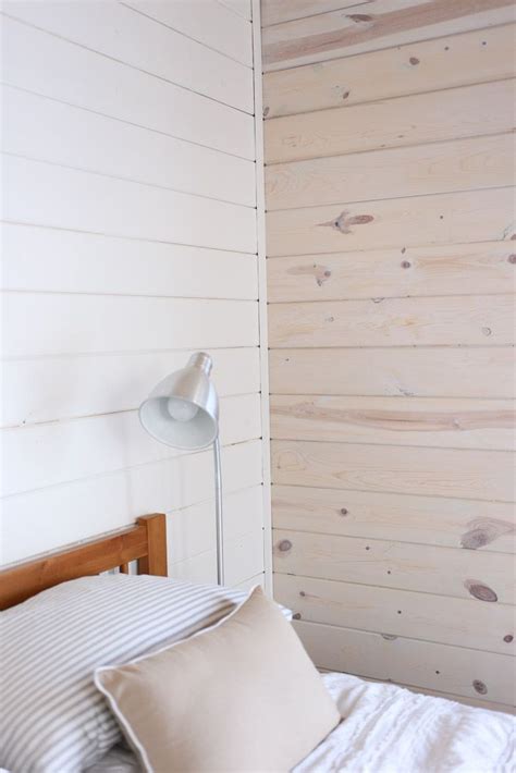 White Washed Horizontal Planked Pine Wall 5 White Wash Walls White