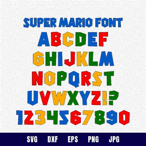 Super Mario Font Cut Files Mario Alphabet Svg Mario Bros Etsy