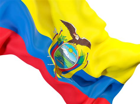 Waving Flag Closeup Illustration Of Flag Of Ecuador