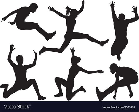 Long Jump Silhouette Royalty Free Vector Image