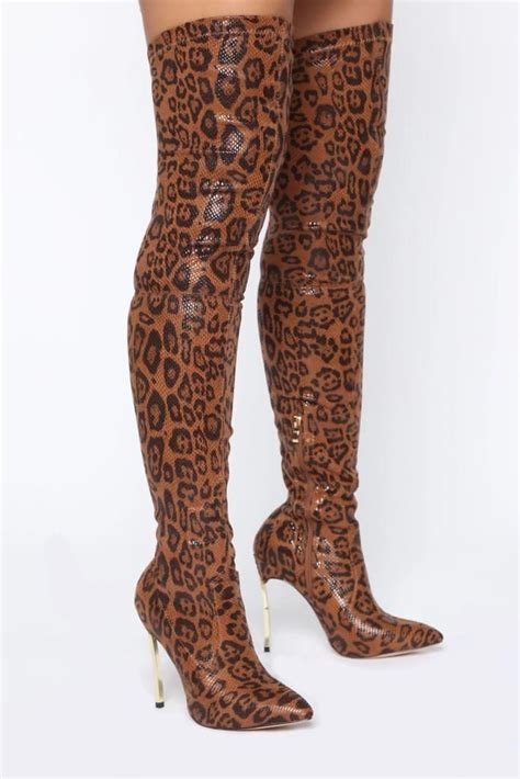 go get it girl heeled boots leopard girls heeled boots black heel boots thigh high boots heels