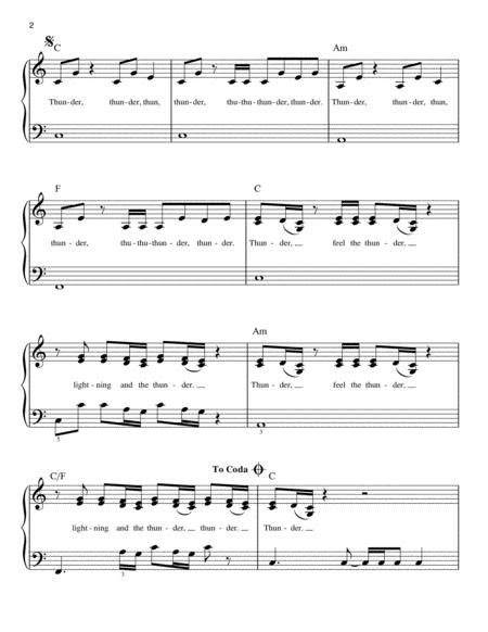 Shop 1000s of repertoire books for piano. Thunder By Imagine Dragons, - Digital Sheet Music For Easy Piano (Download & Print Tranposable ...