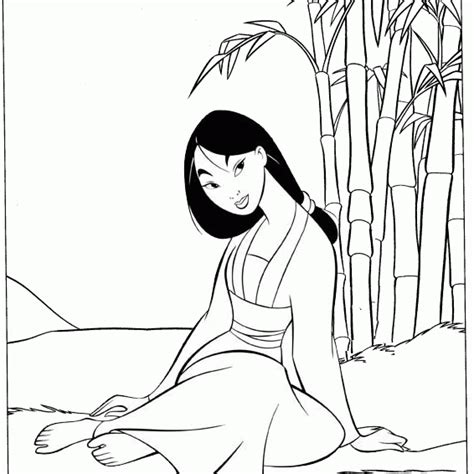Mulan Disney Princess Coloring Sheet From Mirabeth Mitraland