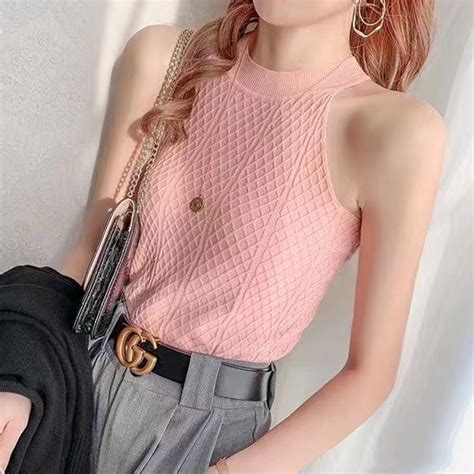 Korean Knitted Tank Tops Women Sleeveless Slim Bottom Top Sexy Summer Camisole Shopee Malaysia