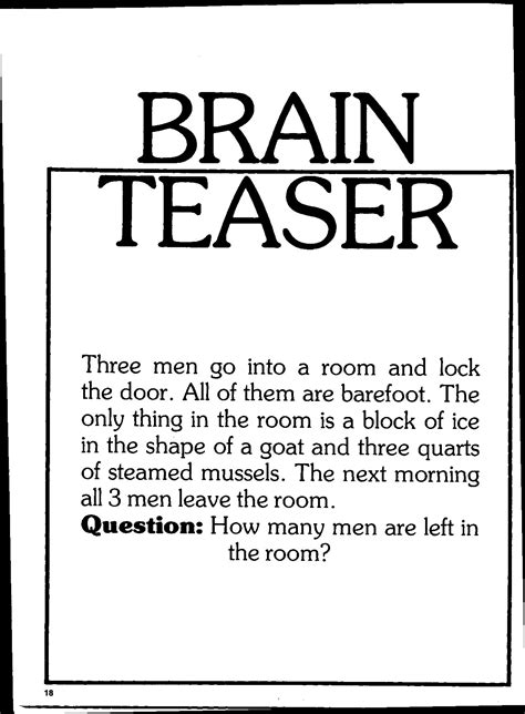 Examples Of Brain Teasers Brain Teasers