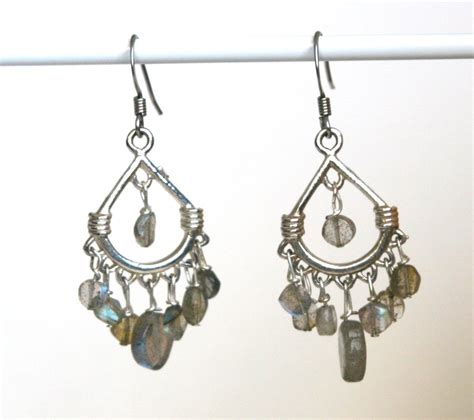 Labradorite Chandeliers Drop Earrings Crochet Earrings Jewelry