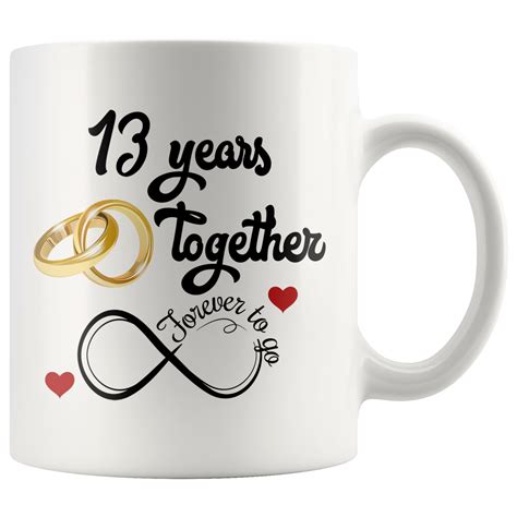 13th Wedding Anniversary T For Him And Her 13th Anniversary Mug Fo