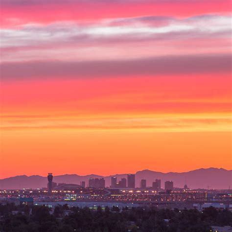 Downtown Phoenix Skyline At Sunset From Tempe Dan Sorensen
