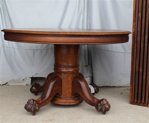 Bargain Johns Antiques Antique Round Oak Dining Table Claw Feet On