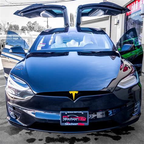 Tesla Model X With Blacked Out Chrome Pieces And Emblems