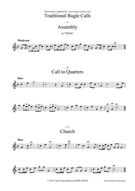 Traditional Taps Traditional Bugle Calls Classical Sheet Music