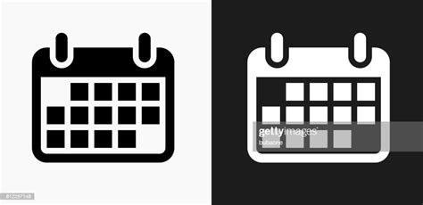 Calendar Icon On Black And White Vector Backgrounds Stock Illustration