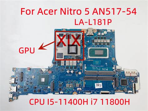 Gh51g La L181p For Acer Nitro 5 An517 54 Laptop Motherboard With Cpu I5
