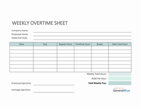Overtime Schedule Template