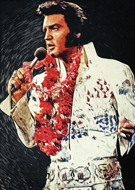 Elvis Presley Poster Canvas Print Wooden Hanging Scroll Frame