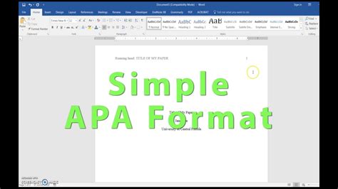 Apa Style Headers In Microsoft Word 2010 With Captions Youtube Images