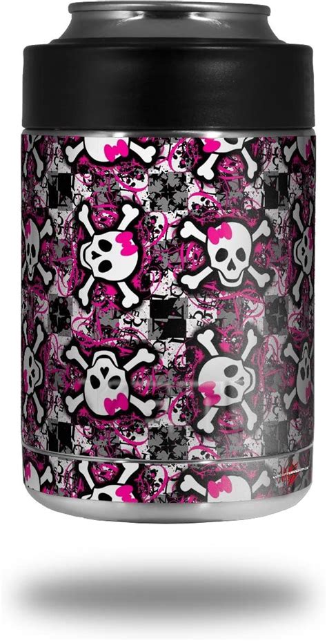 Splatter Girly Skull Pink Decal Style Skin Wrap Fits