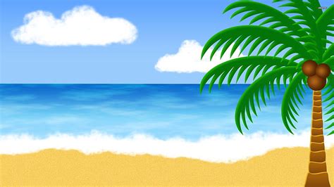 Tropical Beach Background Cartoon HD Wallpaper Pxfuel