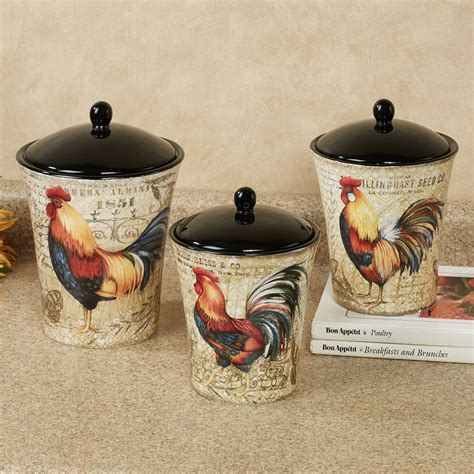 Gilded Rooster Kitchen Canister Set In 2021 Kitchen Canisters
