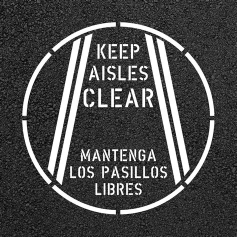 Keep Aisles Clear Safety Stencil Stop