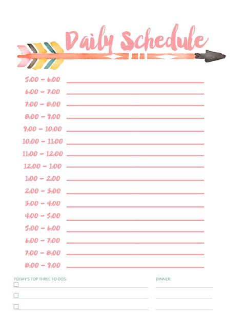6 Best Images Of Printable Kids Daily Routine Schedule Attendance