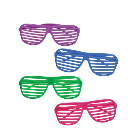80 s neon shutter shade toy sunglasses 12 pack party favors costume accessory