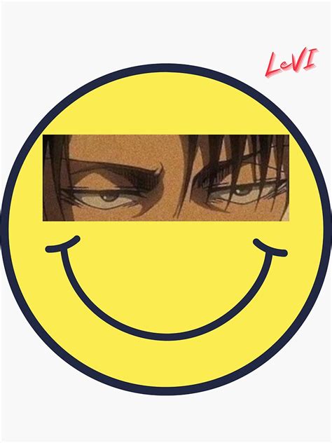 Levi Ackerman Smiley Face Design Sticker By Lifeofanime Redbubble