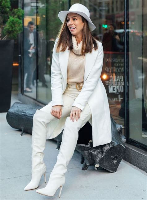 Sydne Style Shows How To Wear Winter White With Guess Over The Knee