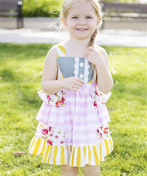 Take A Look At This Yellow And Pink Ruffle Tie Back Dress Infant