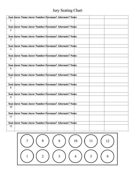 Top Jury Seating Charts Free To Download In Pdf Format