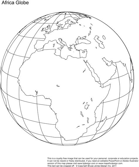 Printable Blank World Globe Earth Maps • Royalty Free  Globe