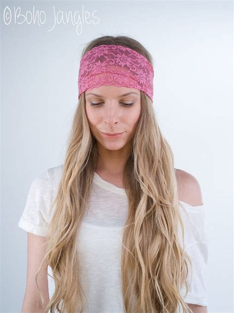 Wide Stretchy Lace Headband Elastic Hairbands By Bohojangles Wide Lace