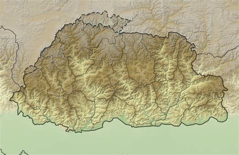 Bhoutan Topographique • Carte •