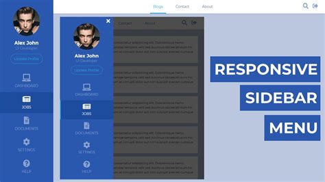 How To Create The Responsive Sidebar Menu Using HTML CSS And Jquery YouTube