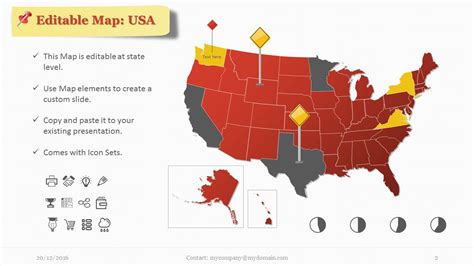 Editable Usa Map With Elementspp Creative Powerpoint Templates