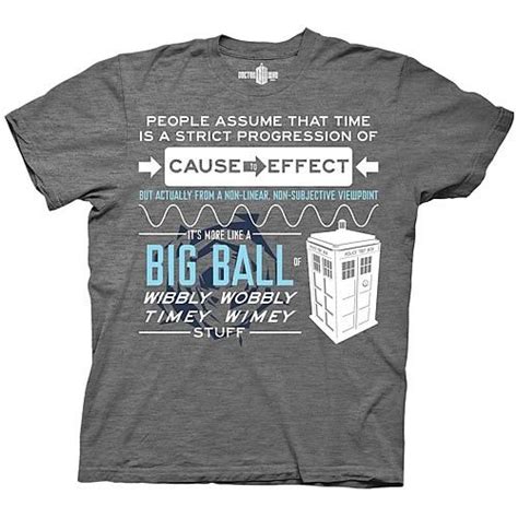 Doctor Who Wibbly Wobbly Timey Stuff Quote Gray T Shirt Doctor Who Outfits Mens Fashion Quotes