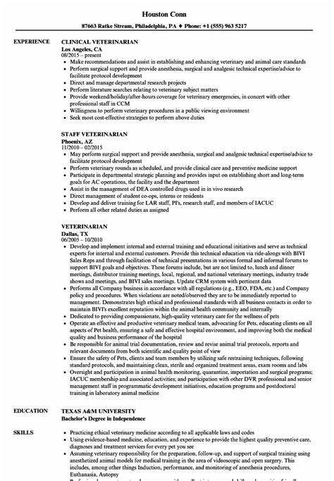 Veterinary assistant resume samples with headline, objective statement, description and skills examples. Vet assistant Resume Example New Veterinarian Resume ...