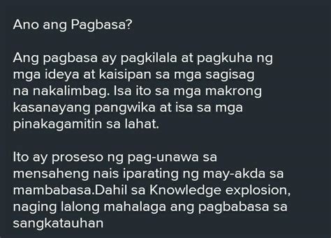 Para Sayo Ano Ang Pagbasa Brainlyph