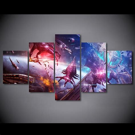 Mass Effect 01 Gaming 5 Panel Canvas Art Wall Decor Canvas Storm